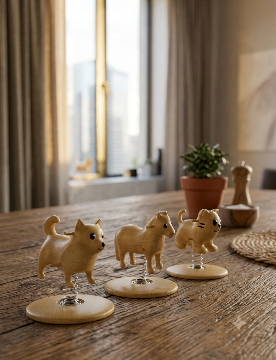 CH WoodDesign - Astro-Alliancen - De Tre Musketerer- Sæt med 3 Vippedyr - Hesten + Hunden + Tigeren