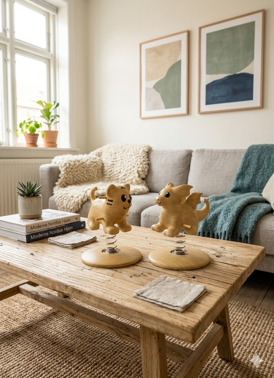 CH WoodDesign - Yin & Yang - Power-Parret - Sæt med 2 Vippedyr - Drage + Tiger